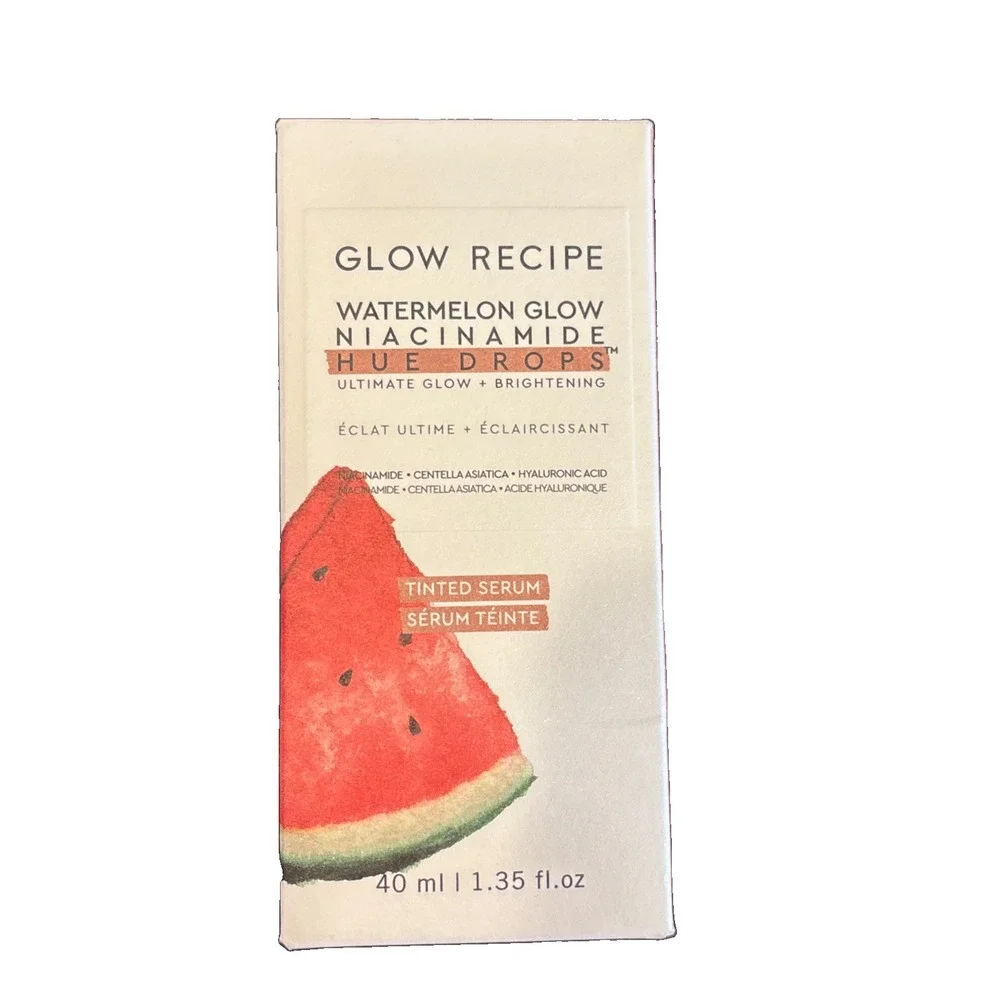 NIB! Glow Recipe Watermelon Niacinamide Hue Drops SUN GLOW Tinted Serum 1.35 Oz